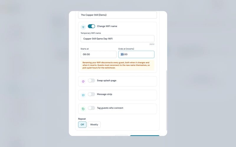 Match-day pub marketing with guest WiFi: a season-long playbook