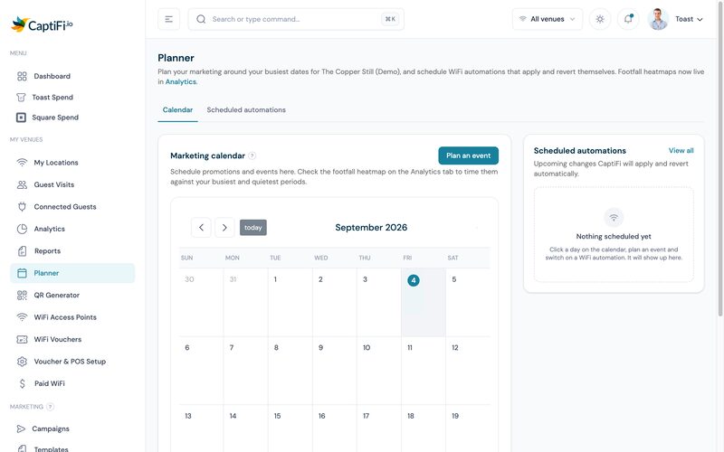 Seasonal WiFi Automations: Schedule Splash Page Changes