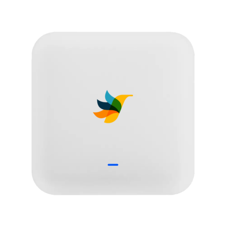 The CaptiFi access point, a white square unit with the CaptiFi logo on the front